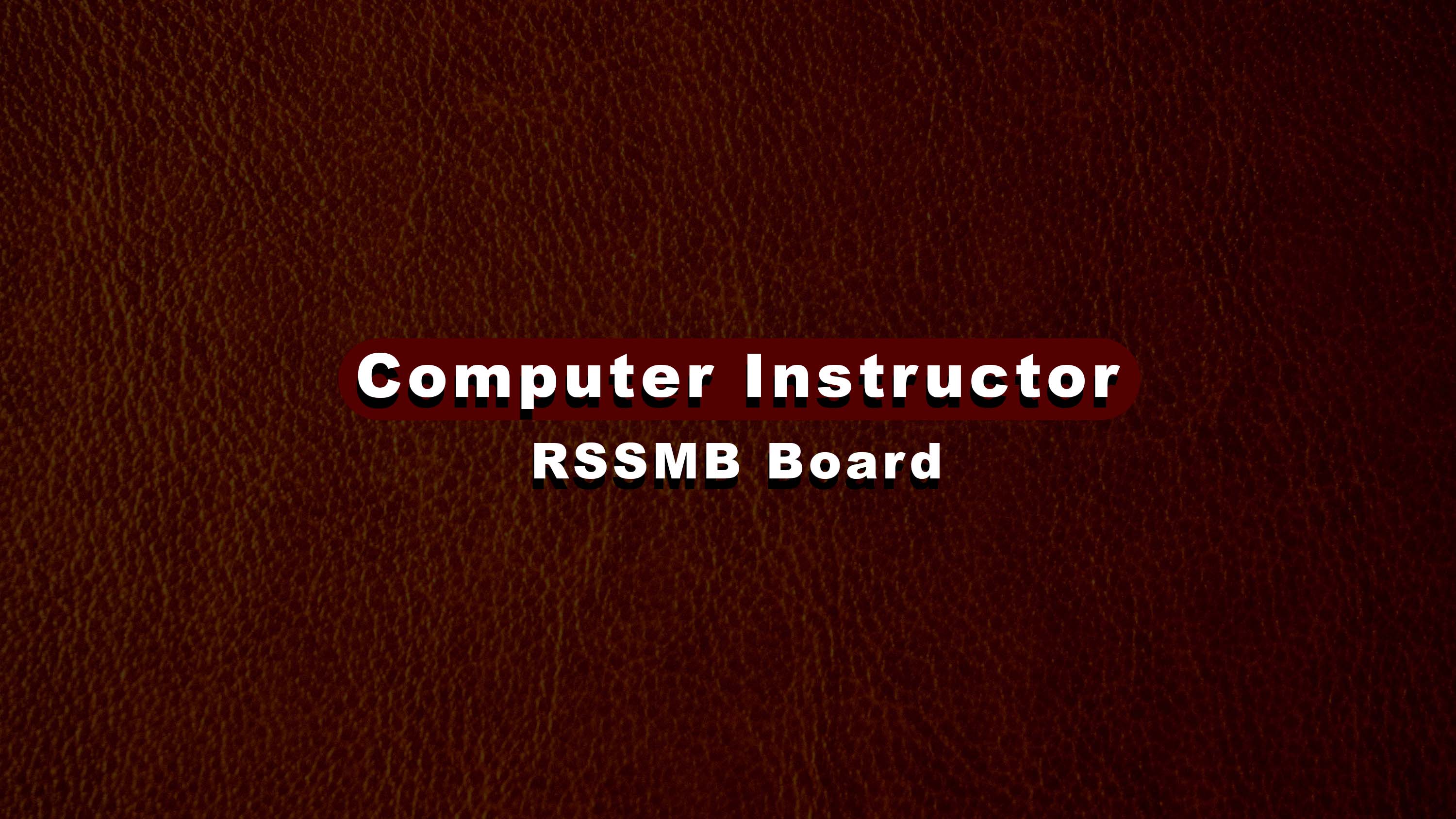 Computer Instructor